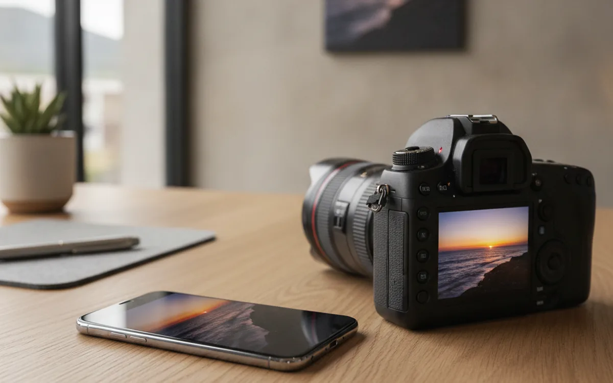 Smartphone camera app showing a RAW photo preview with a detail and noise reduction panel